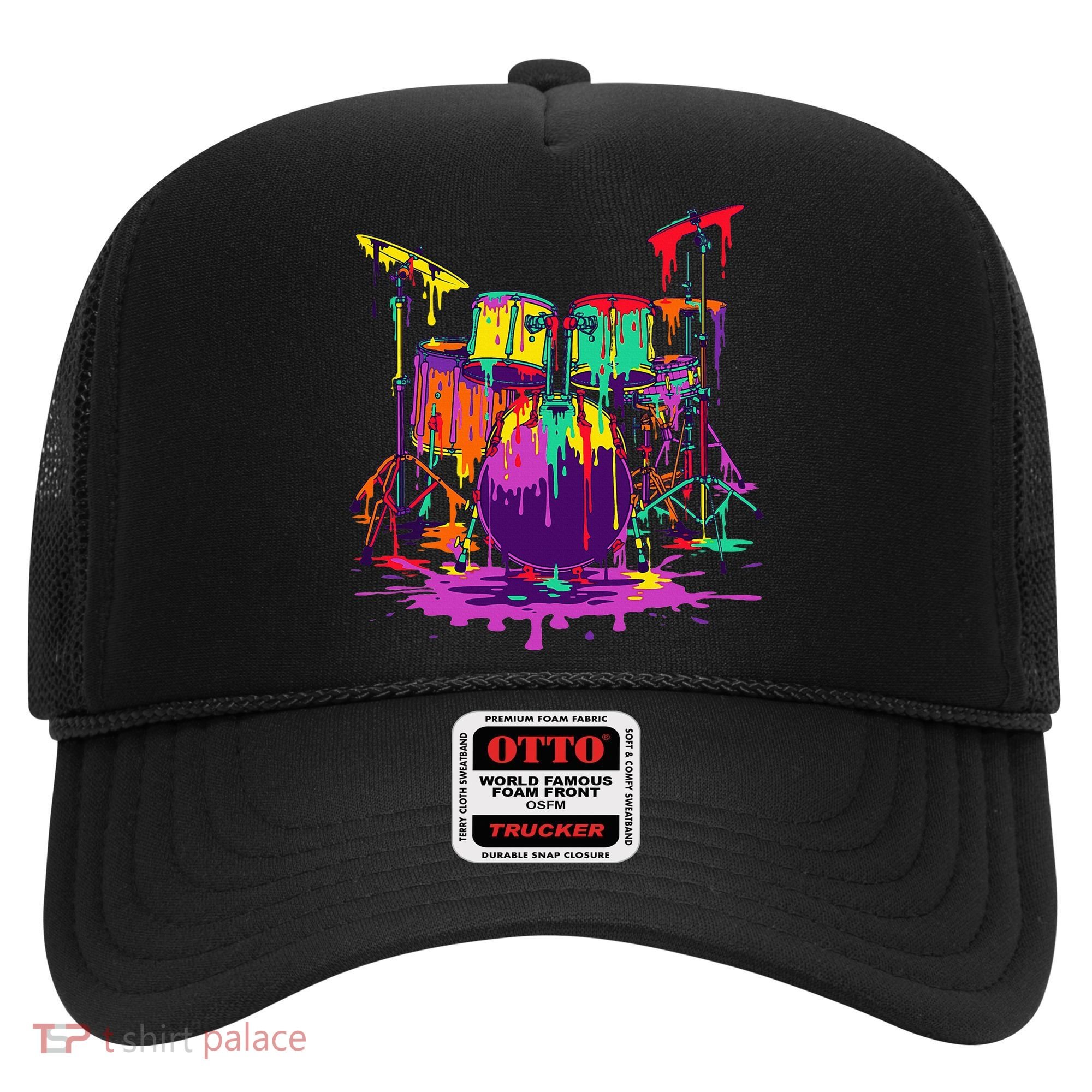 Melting Pop Art Drum Set Funny Drummer Musician Music Outfit Hat