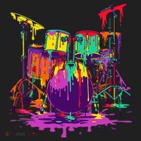 Melting Pop Art Drum Set Funny Drummer Musician Music Outfit Hat thumb 2