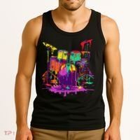 Melting Pop Art Drum Set Funny Drummer Musician Music Outfit Tank Top thumb 3