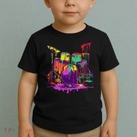 Melting Pop Art Drum Set Funny Drummer Musician Music Outfit Toddler T-Shirt thumb 2