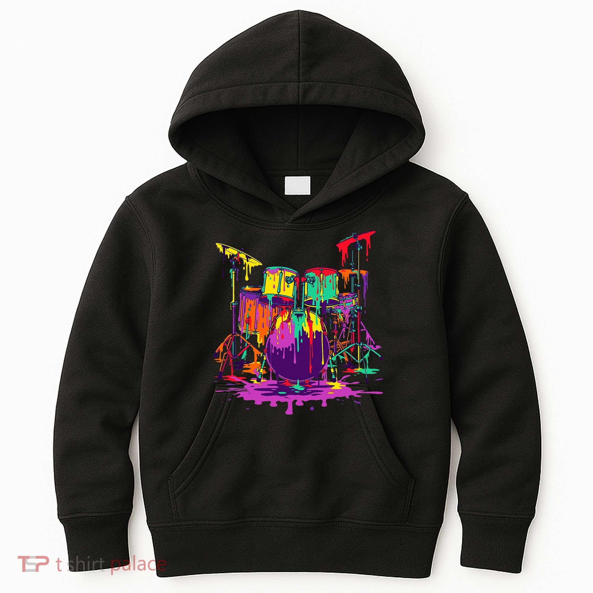 Melting Pop Art Drum Set Funny Drummer Musician Music Outfit Kids Hoodie