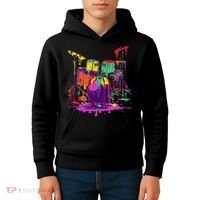 Melting Pop Art Drum Set Funny Drummer Musician Music Outfit Kids Hoodie thumb 4