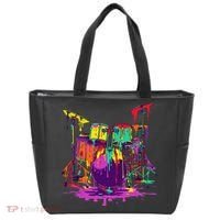 Melting Pop Art Drum Set Funny Drummer Musician Music Outfit Tote Bag thumb 0