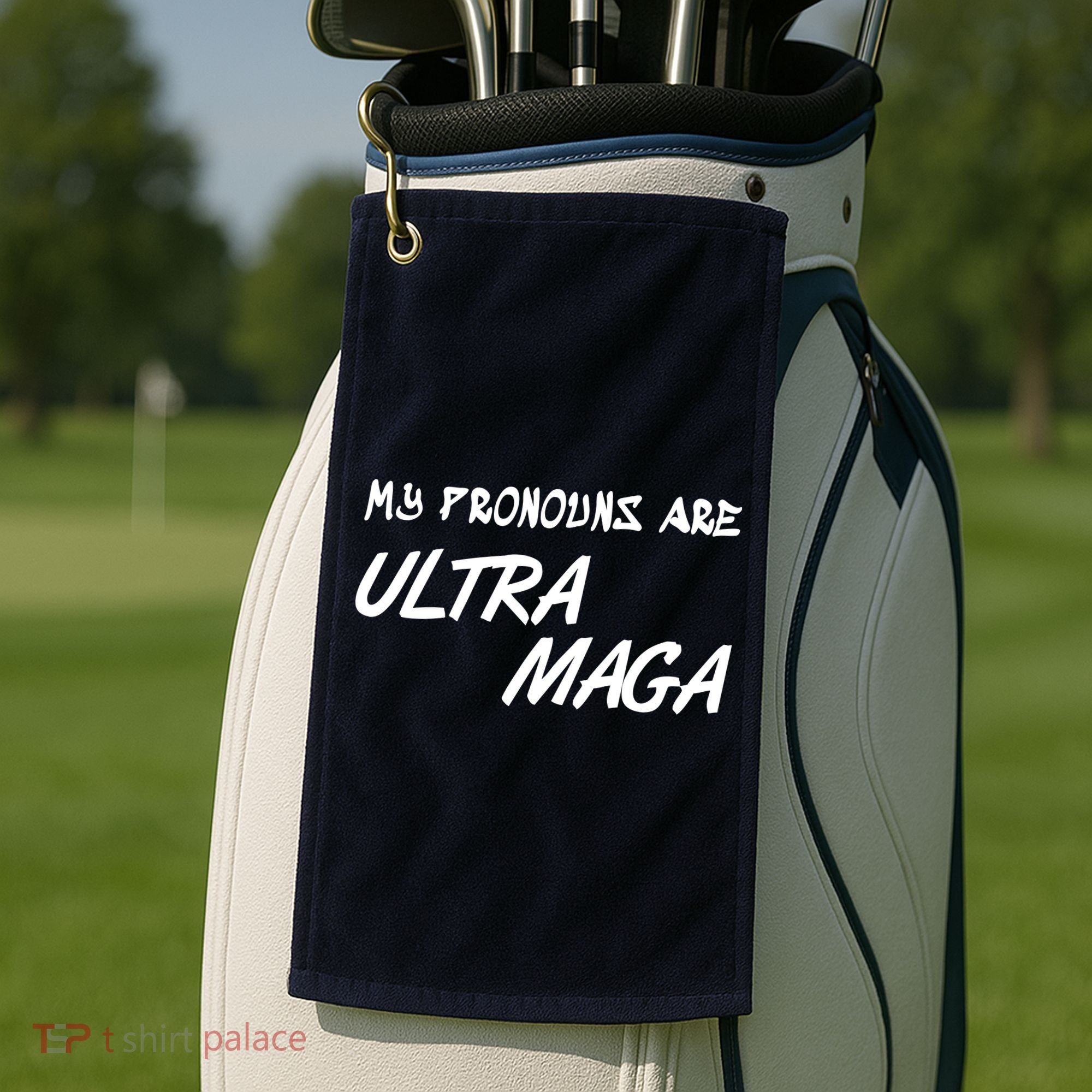 My Pronouns Are Ultra Maga Golf Towel