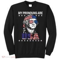 My Pronouns Are Usa Flag 4th Of July Sweatshirt thumb 0