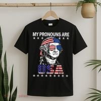My Pronouns Are Usa Flag 4th Of July T-Shirt thumb 2