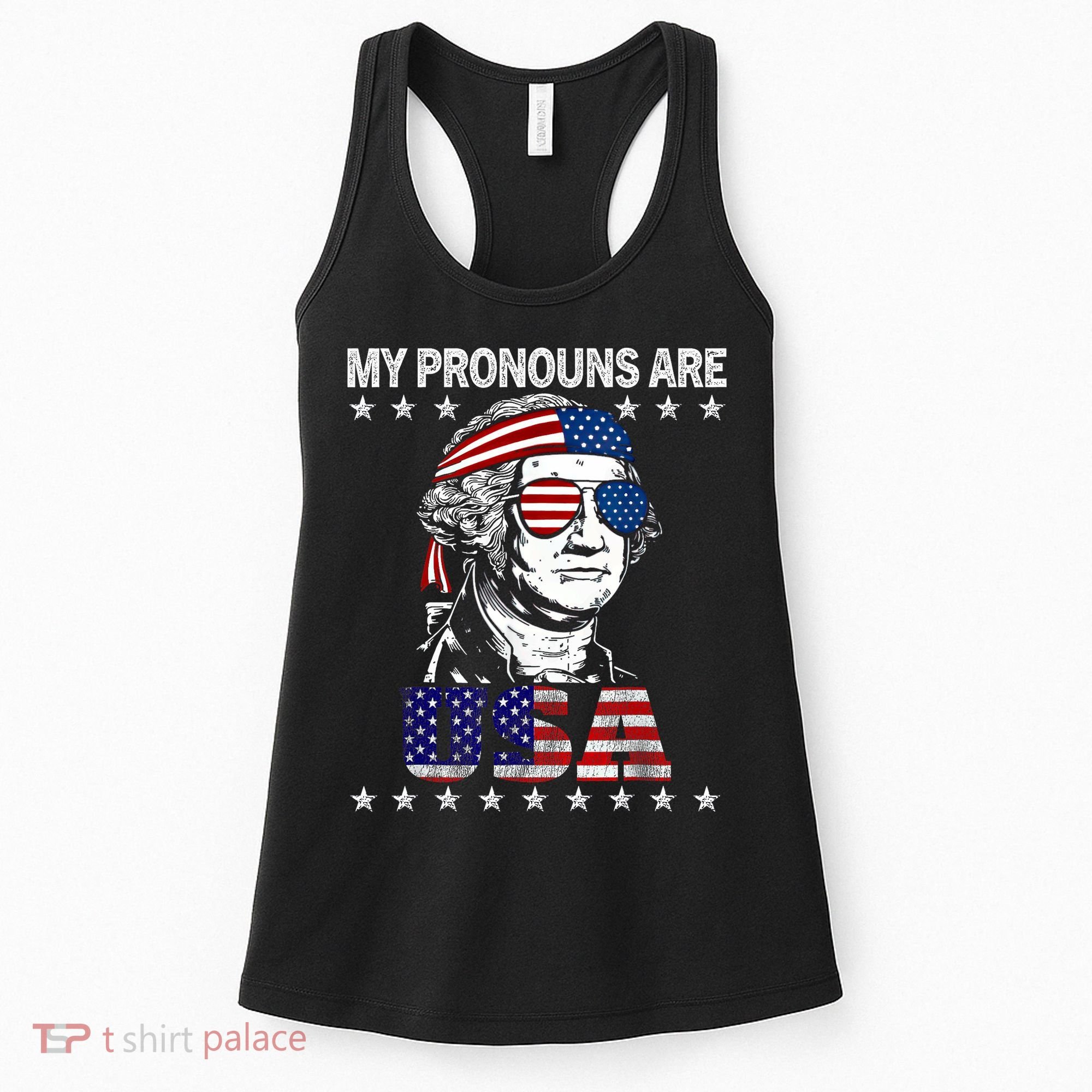 My Pronouns Are Usa Flag 4th Of July Women's Tank Top