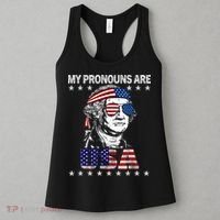 My Pronouns Are Usa Flag 4th Of July Women's Tank Top thumb 3