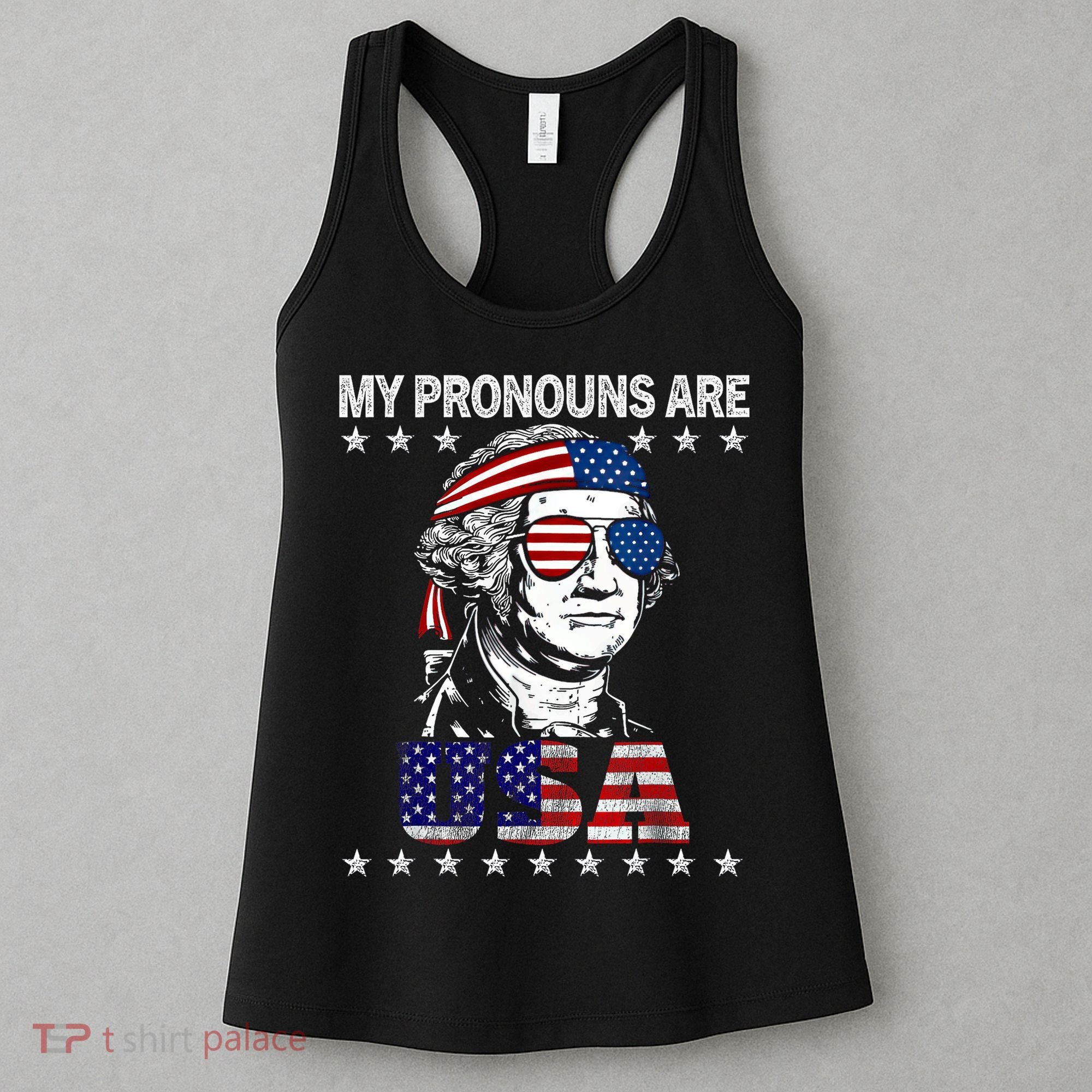 My Pronouns Are Usa Flag 4th Of July Women's Tank Top