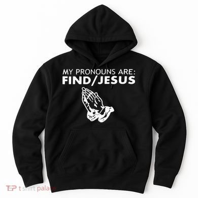 My Pronouns Are Find Jesus Retro Apparel Hoodie