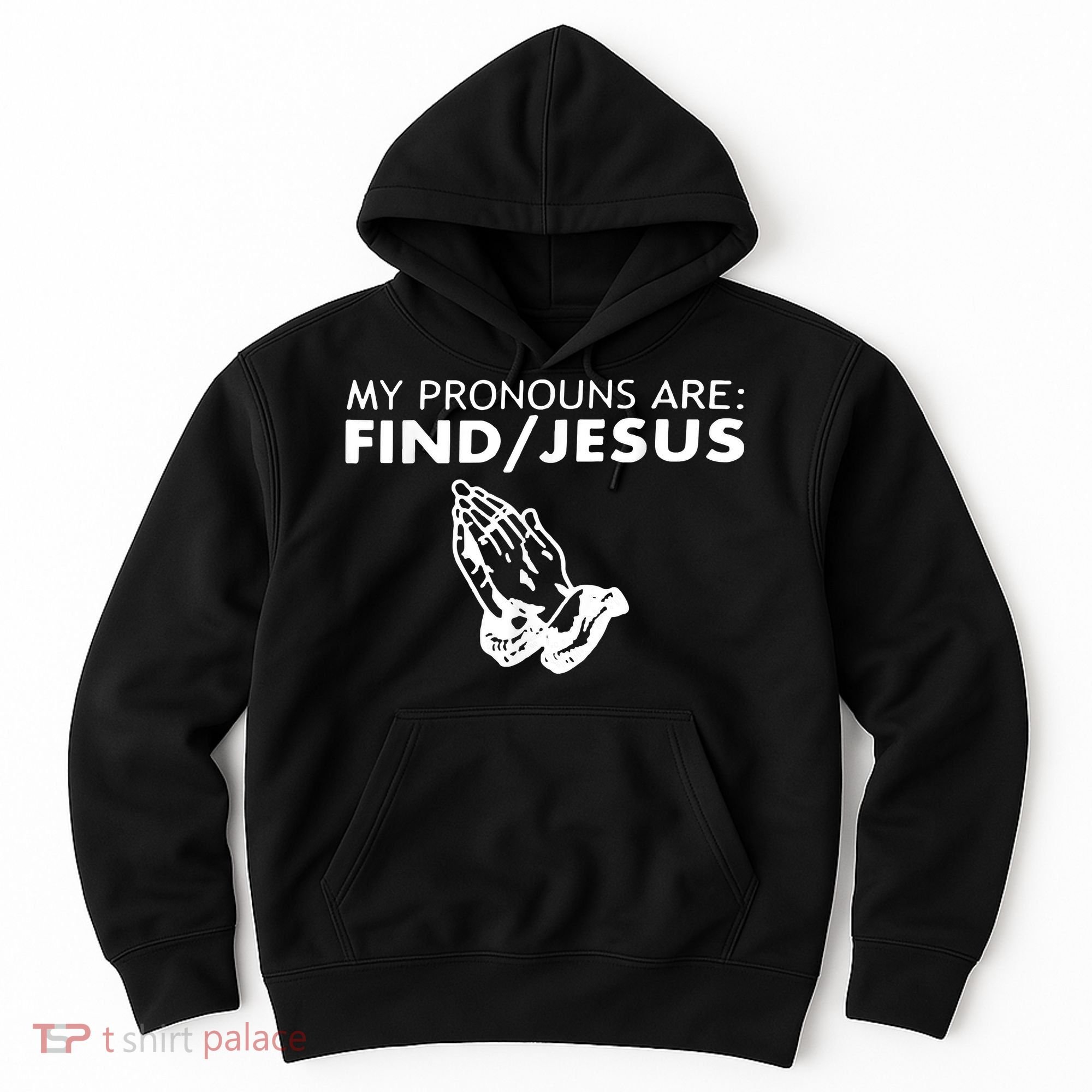 My Pronouns Are Find Jesus Retro Apparel Hoodie