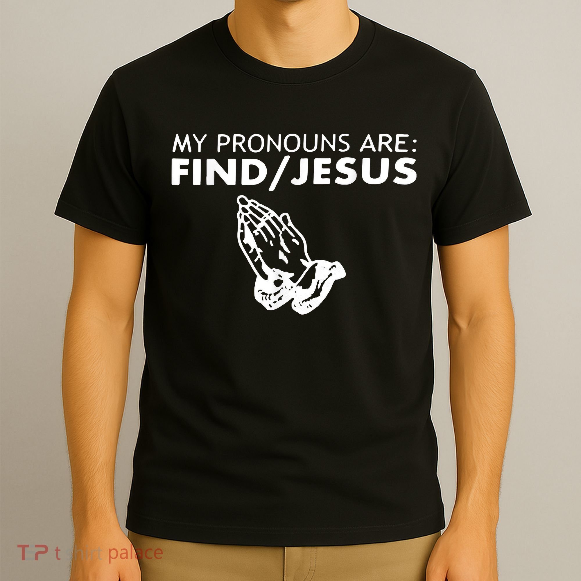 My Pronouns Are Find Jesus Retro Apparel T-Shirt