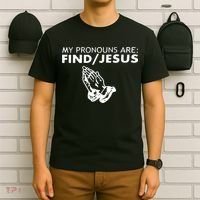My Pronouns Are Find Jesus Retro Apparel T-Shirt thumb 6