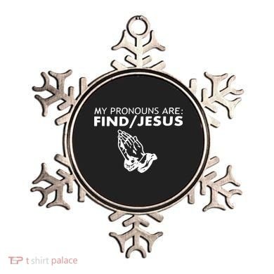 My Pronouns Are Find Jesus Retro Apparel Ornament