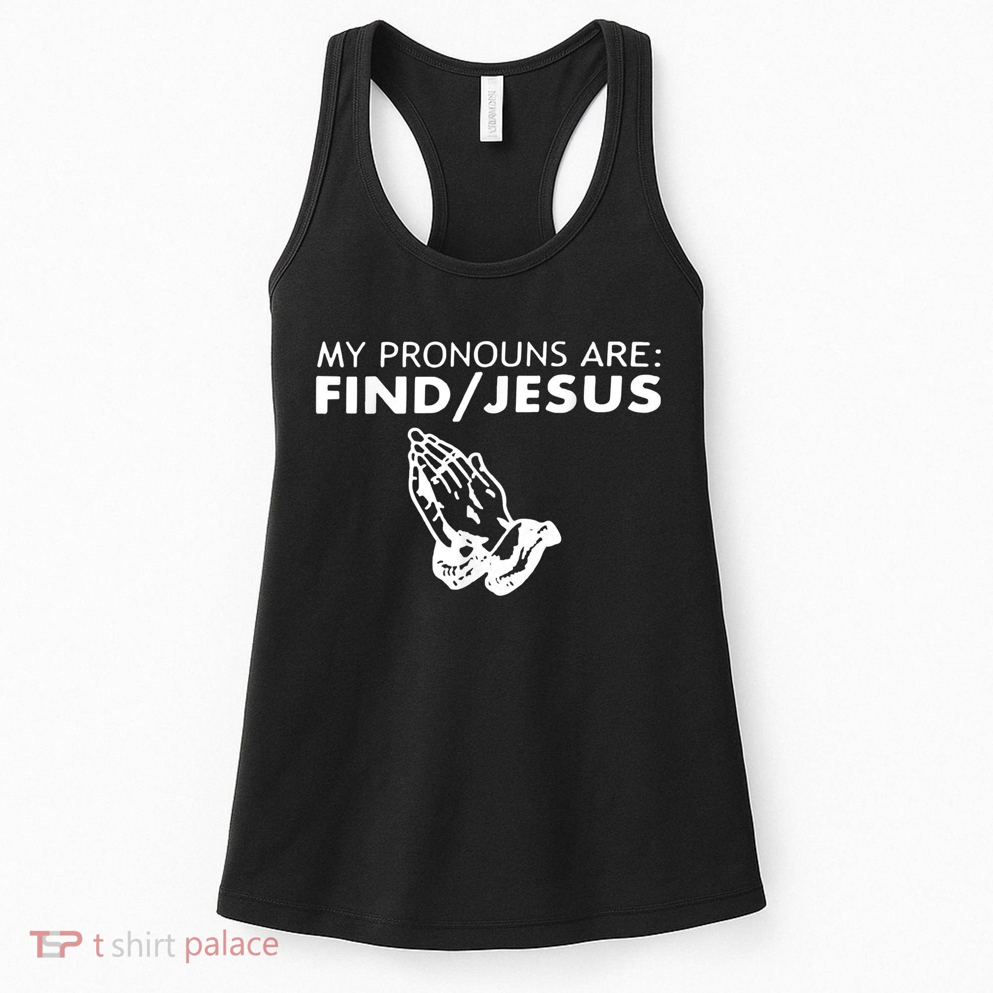 My Pronouns Are Find Jesus Retro Apparel Women's Tank Top