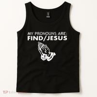 My Pronouns Are Find Jesus Retro Apparel Tank Top thumb 2