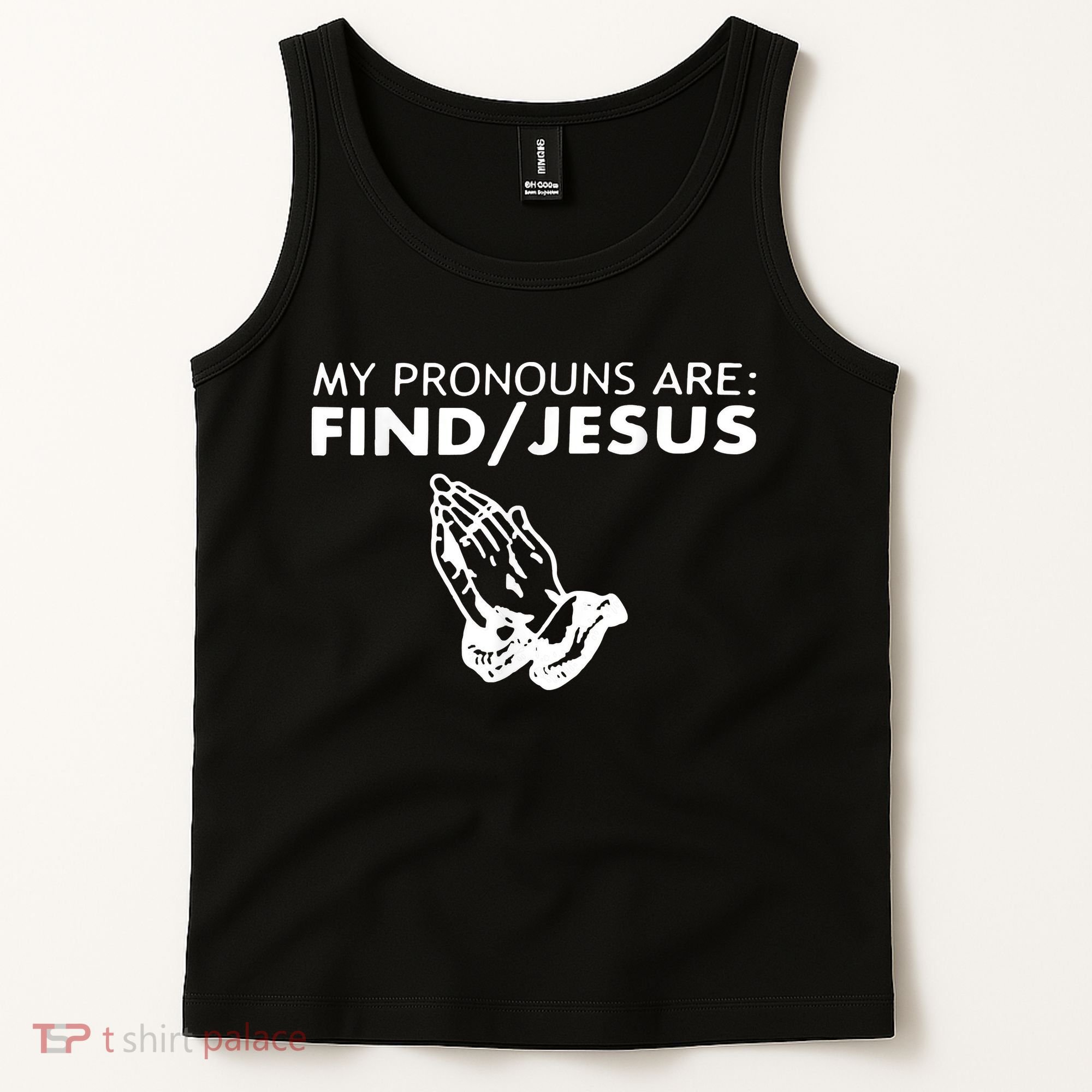 My Pronouns Are Find Jesus Retro Apparel Tank Top