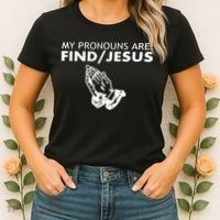 My Pronouns Are Find Jesus Retro Apparel Women's T-Shirt thumb 2