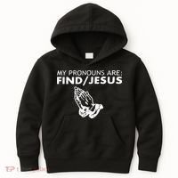 My Pronouns Are Find Jesus Retro Apparel Kids Hoodie thumb 0