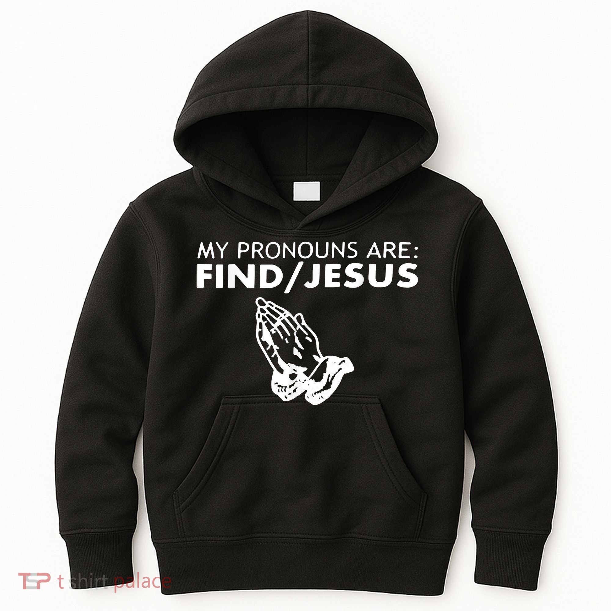 My Pronouns Are Find Jesus Retro Apparel Kids Hoodie