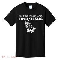 My Pronouns Are Find Jesus Retro Apparel Kids T-Shirt thumb 0