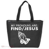 My Pronouns Are Find Jesus Retro Apparel Tote Bag thumb 0