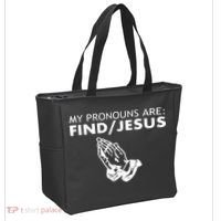 My Pronouns Are Find Jesus Retro Apparel Tote Bag thumb 2
