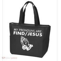 My Pronouns Are Find Jesus Retro Apparel Tote Bag thumb 3