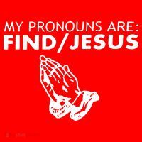 My Pronouns Are Find Jesus Retro Apparel Santa Hat thumb 1