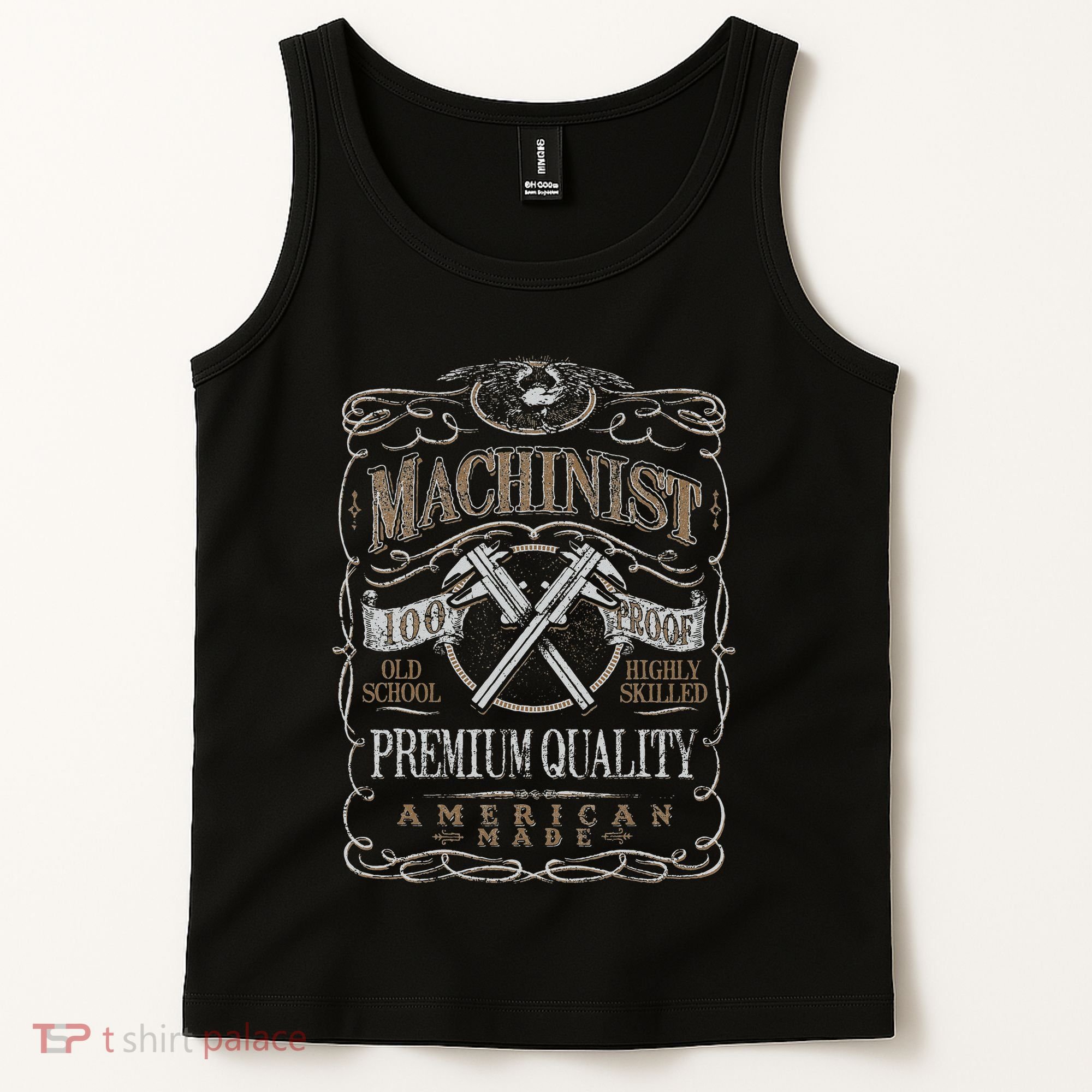 Machinist Patriotic American 100 Proof Gift Tank Top