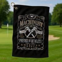 Machinist Patriotic American 100 Proof Gift Golf Towel thumb 1