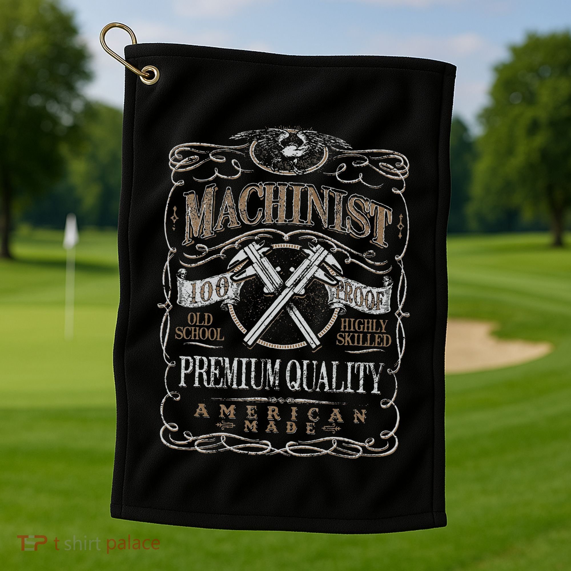 Machinist Patriotic American 100 Proof Gift Golf Towel