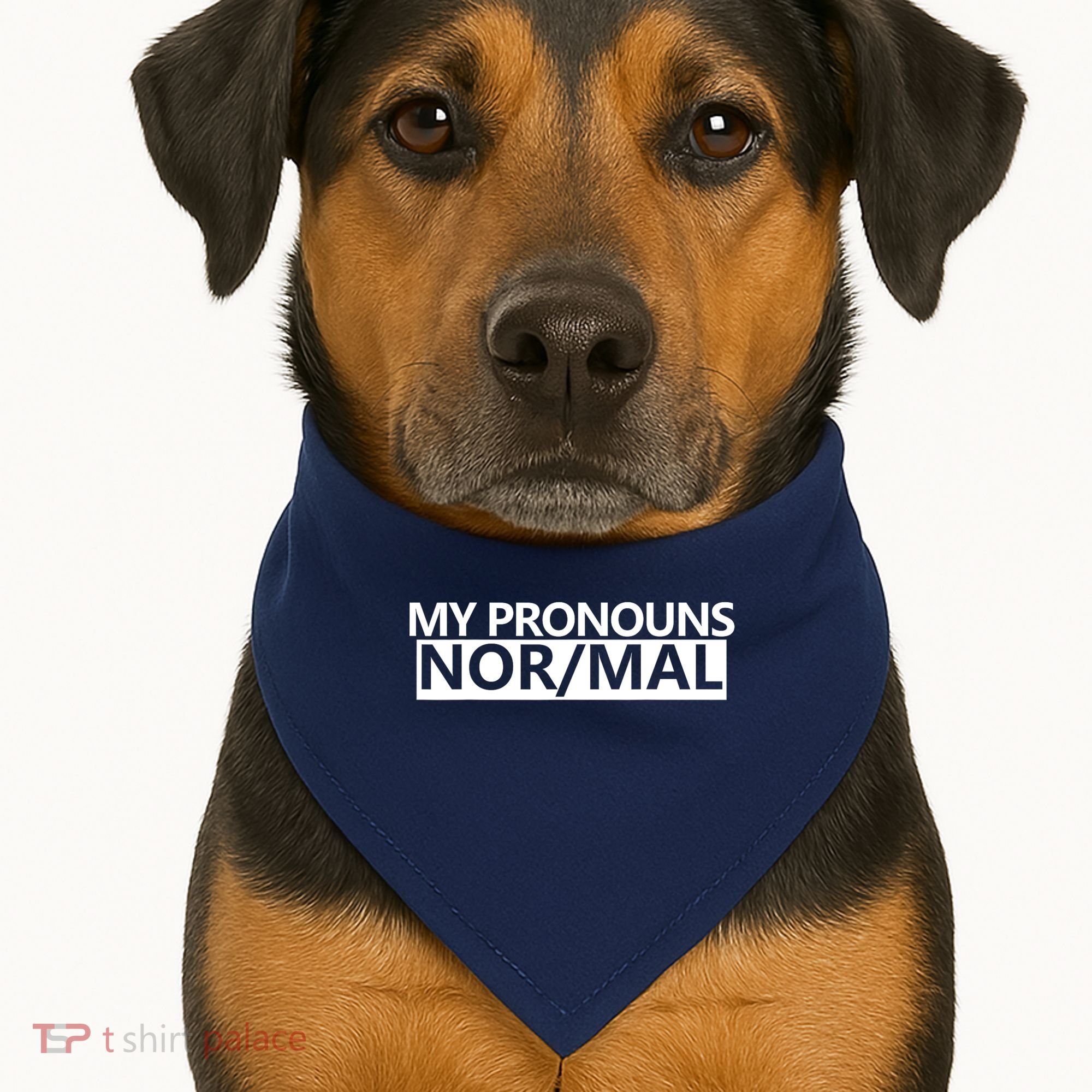 My Pronouns Are Nor/mal Funny USA-Made Doggie Bandana
