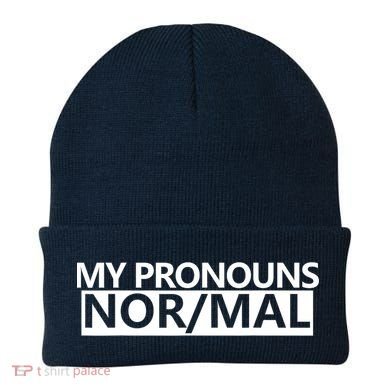 My Pronouns Are Nor/mal Funny Beanie