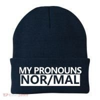 My Pronouns Are Nor/mal Funny Beanie thumb 0