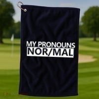 My Pronouns Are Nor/mal Funny Golf Towel thumb 1
