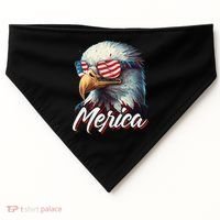 Merica Patriotic American Bald Eagle Funny 4th of July USA-Made Doggie Bandana thumb 0