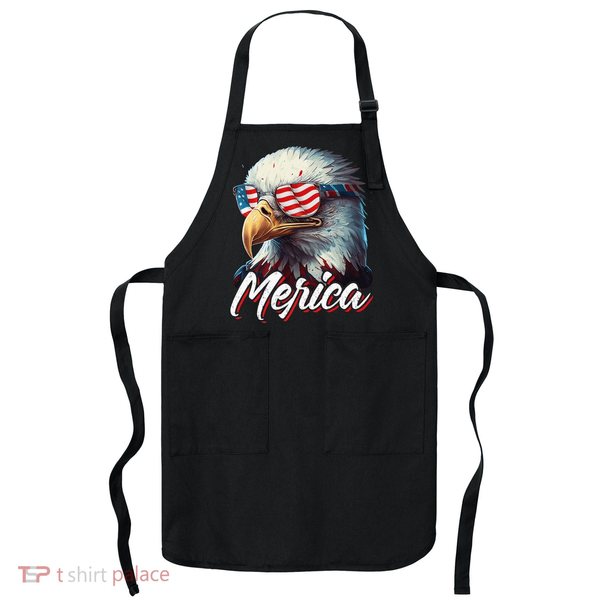 Merica Patriotic American Bald Eagle Funny 4th of July Apron