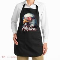 Merica Patriotic American Bald Eagle Funny 4th of July Apron thumb 2