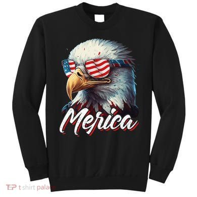Merica Patriotic American Bald Eagle Funny 4th of July Sweatshirt