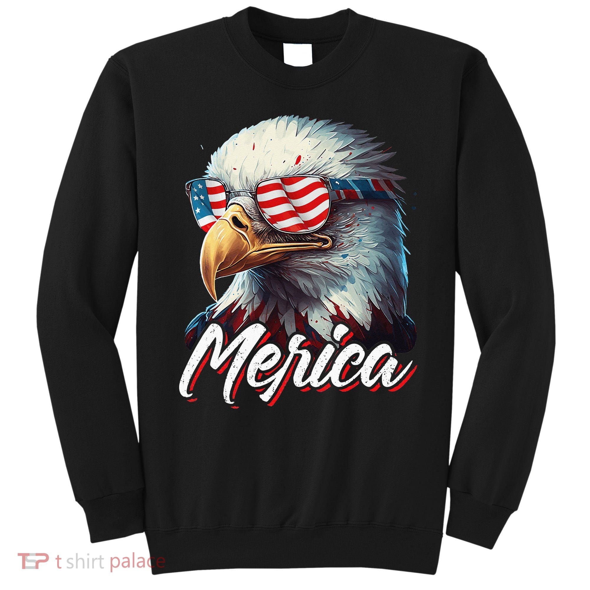 Merica Patriotic American Bald Eagle Funny 4th of July Sweatshirt