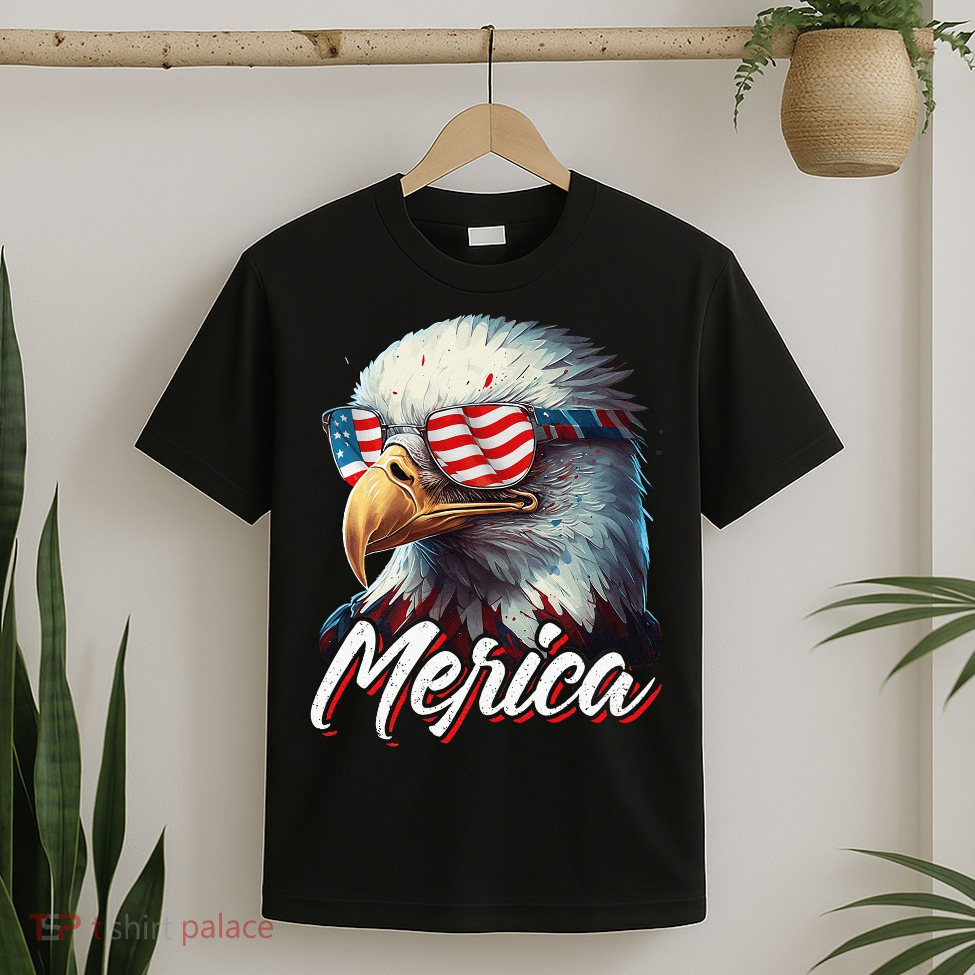 Merica Patriotic American Bald Eagle Funny 4th of July T-Shirt