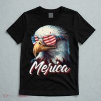 Merica Patriotic American Bald Eagle Funny 4th of July T-Shirt thumb 5