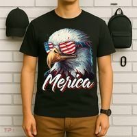 Merica Patriotic American Bald Eagle Funny 4th of July T-Shirt thumb 6