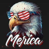 Merica Patriotic American Bald Eagle Funny 4th of July Women's Hoodie thumb 2