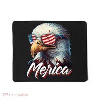 Merica Patriotic American Bald Eagle Funny 4th of July Mousepad thumb 0