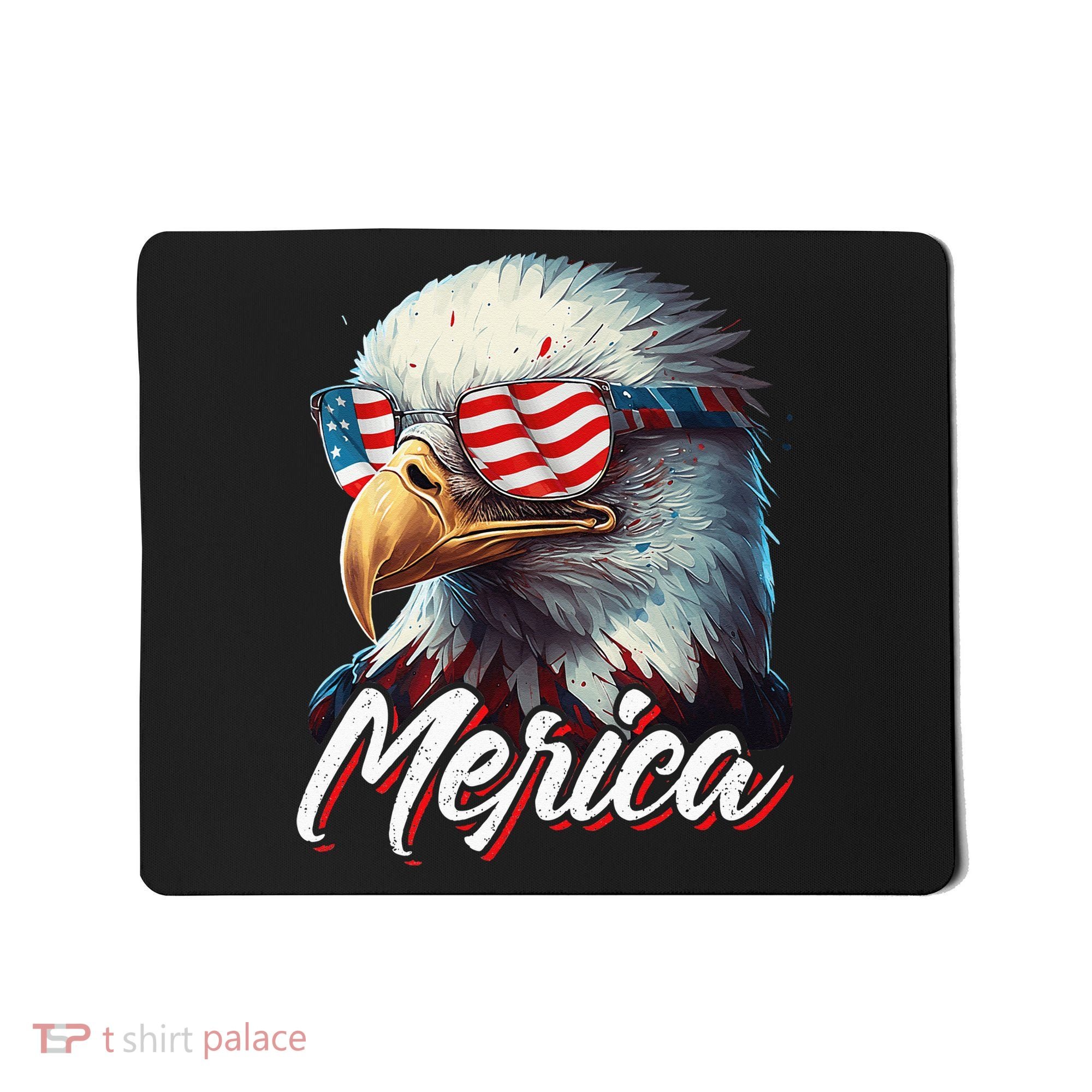 Merica Patriotic American Bald Eagle Funny 4th of July Mousepad