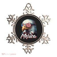 Merica Patriotic American Bald Eagle Funny 4th of July Ornament thumb 0