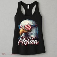 Merica Patriotic American Bald Eagle Funny 4th of July Women's Tank Top thumb 3