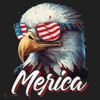 Merica Patriotic American Bald Eagle Funny 4th of July Hat thumb 2